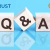 Wooden blocks spelling "Q&A" on a blue background with CAPTRUST and Fidelity Investments logos.